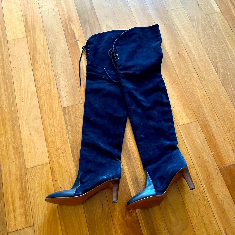 Worn twice Chloe thigh high suede boots
